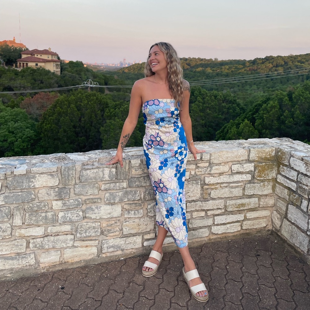 Zara Floral Silk Dress